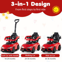 Costway 3-in-1 Toyota Licensed Foot-to-Floor Stroller Sliding Walking Toy-Red