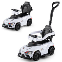 Costway 3-in-1 Toyota Licensed Foot-to-Floor Stroller Sliding Walking Toy-White