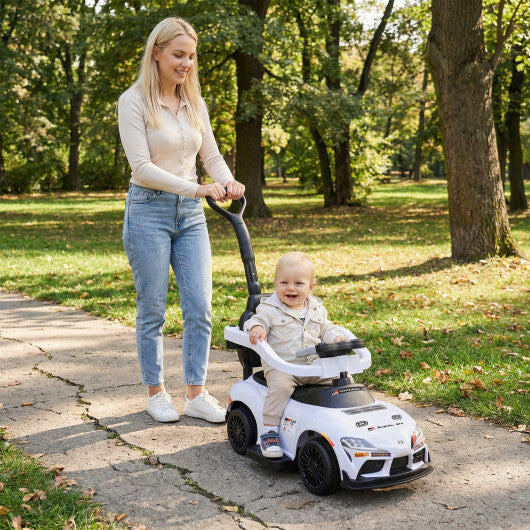 Costway 3-in-1 Toyota Licensed Foot-to-Floor Stroller Sliding Walking Toy-White