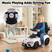Costway 3-in-1 Toyota Licensed Foot-to-Floor Stroller Sliding Walking Toy-White