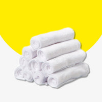 10 White Baby Washcloths