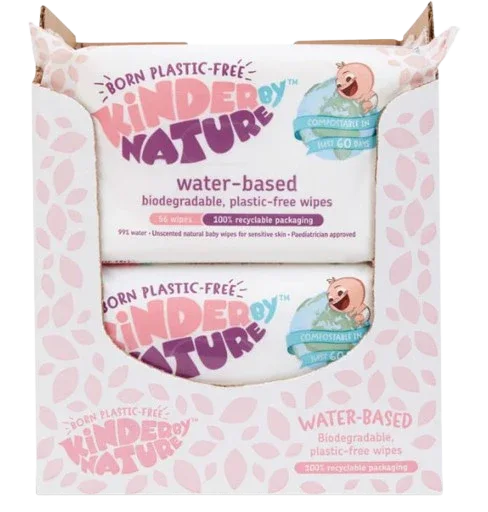 Kinder by Nature 100% Biodegradable Water-Based Baby Wipes - 672 Count (12 packs of 56 wipes) - BIG FRENCHIES
