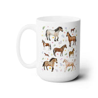 Watercolor Horses and Flowers Coffee Mug - BIG FRENCHIES