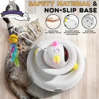 Unleash the Fun with 4-in-1 Interactive Cat Toys! 🐾🚀 Rechargeable Laser, 360° Rotation, and Exciting Track Balls for Endless Indoor Playtime! 🌟✨ - BIG FRENCHIES