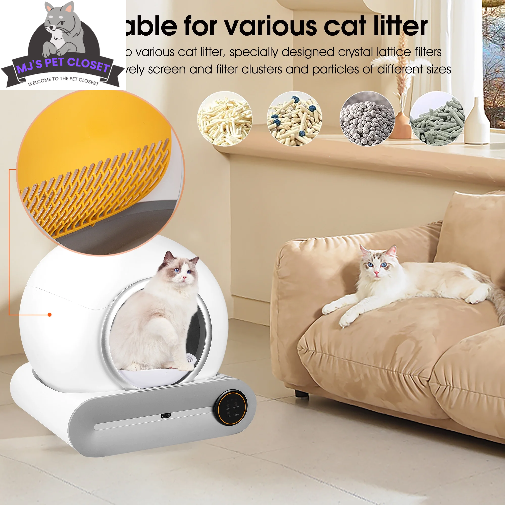 Say goodbye to messy litter! 🐾✨ Meet the Smart Self-Cleaning Litter Box with App Control and Safety Features! Perfect for busy cat parents! 😻📱 - BIG FRENCHIES