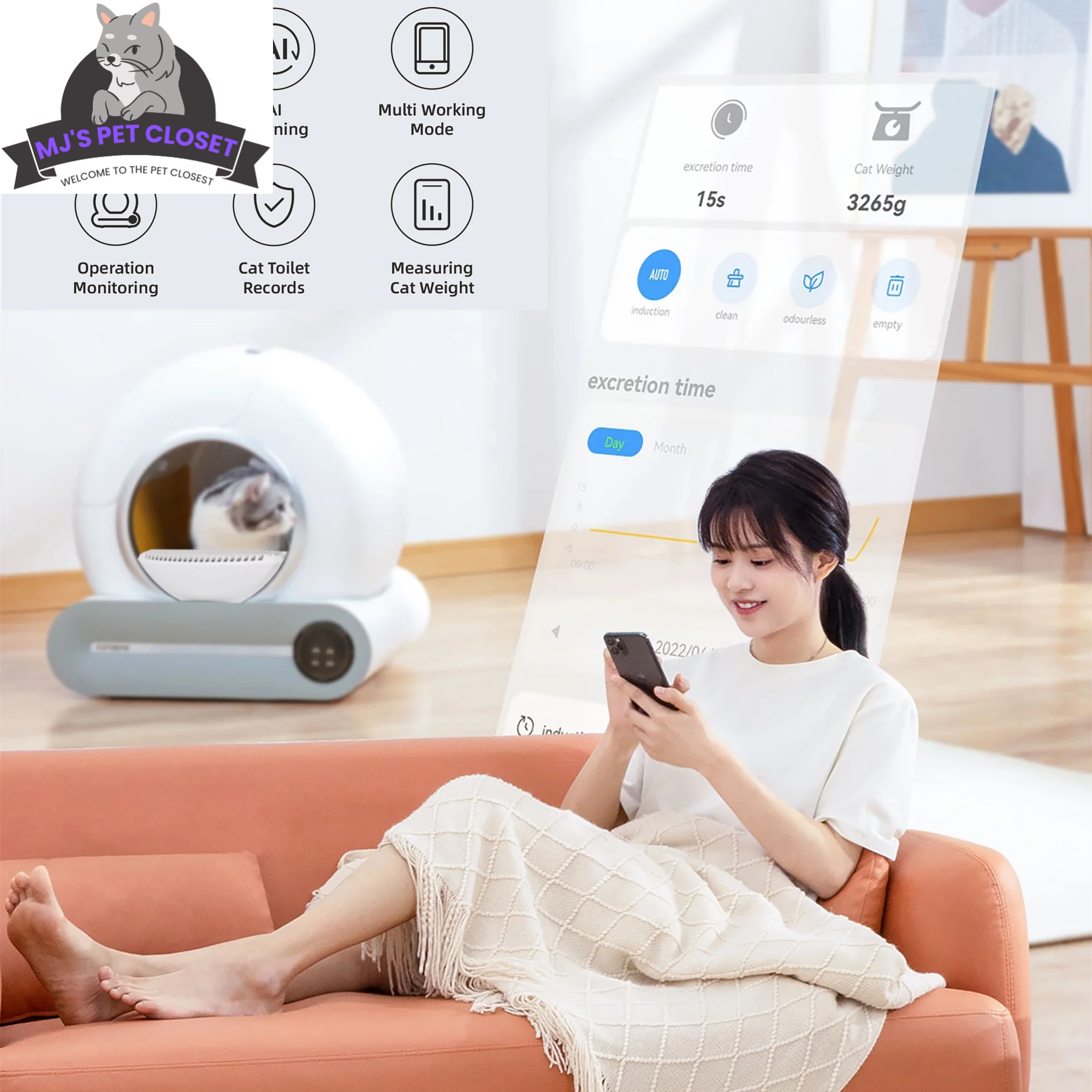 Say goodbye to messy litter! 🐾✨ Meet the Smart Self-Cleaning Litter Box with App Control and Safety Features! Perfect for busy cat parents! 😻📱 - BIG FRENCHIES