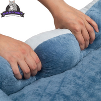Upgrade your furry friend's comfort with our Medium Orthopedic Rectangle Bolster Pet Bed in Blue! 🐾💙 Perfect for restful naps and support! - BIG FRENCHIES