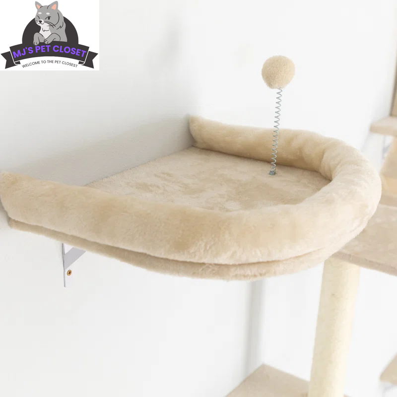 Elevate Your Cat's Playtime with the Darkiel 7-Piece Wall-Mounted Climbing Tower - BIG FRENCHIES