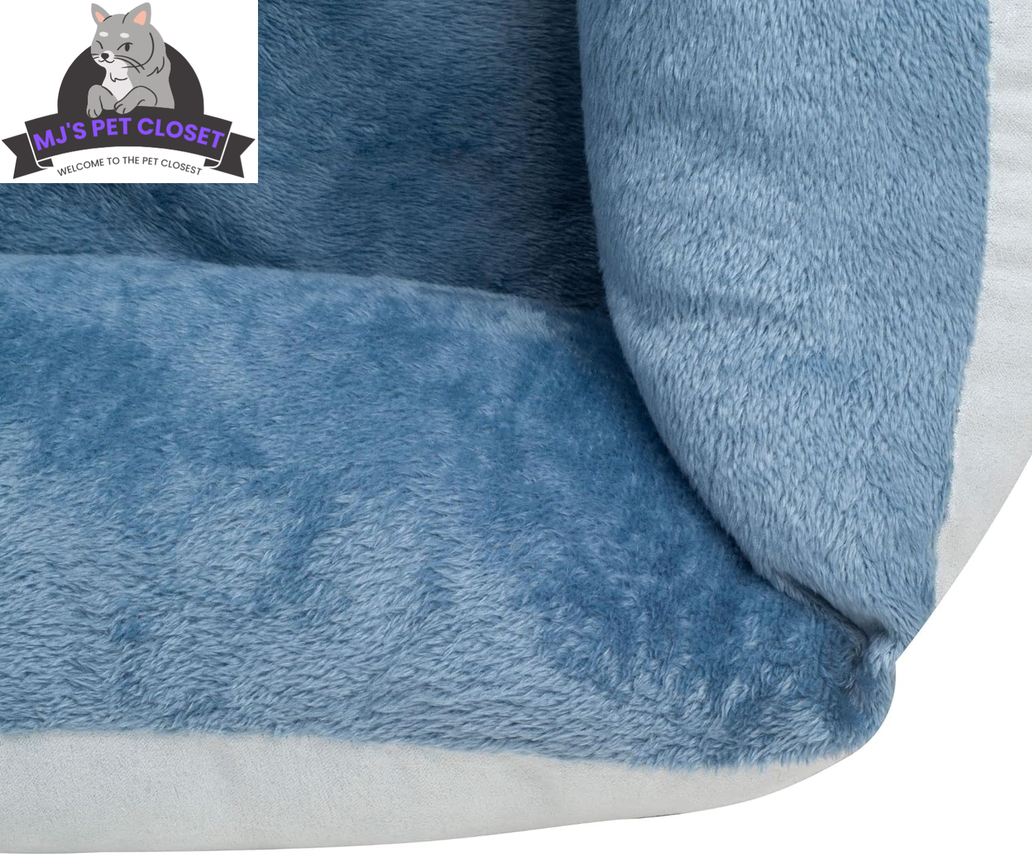 Upgrade your furry friend's comfort with our Medium Orthopedic Rectangle Bolster Pet Bed in Blue! 🐾💙 Perfect for restful naps and support! - BIG FRENCHIES