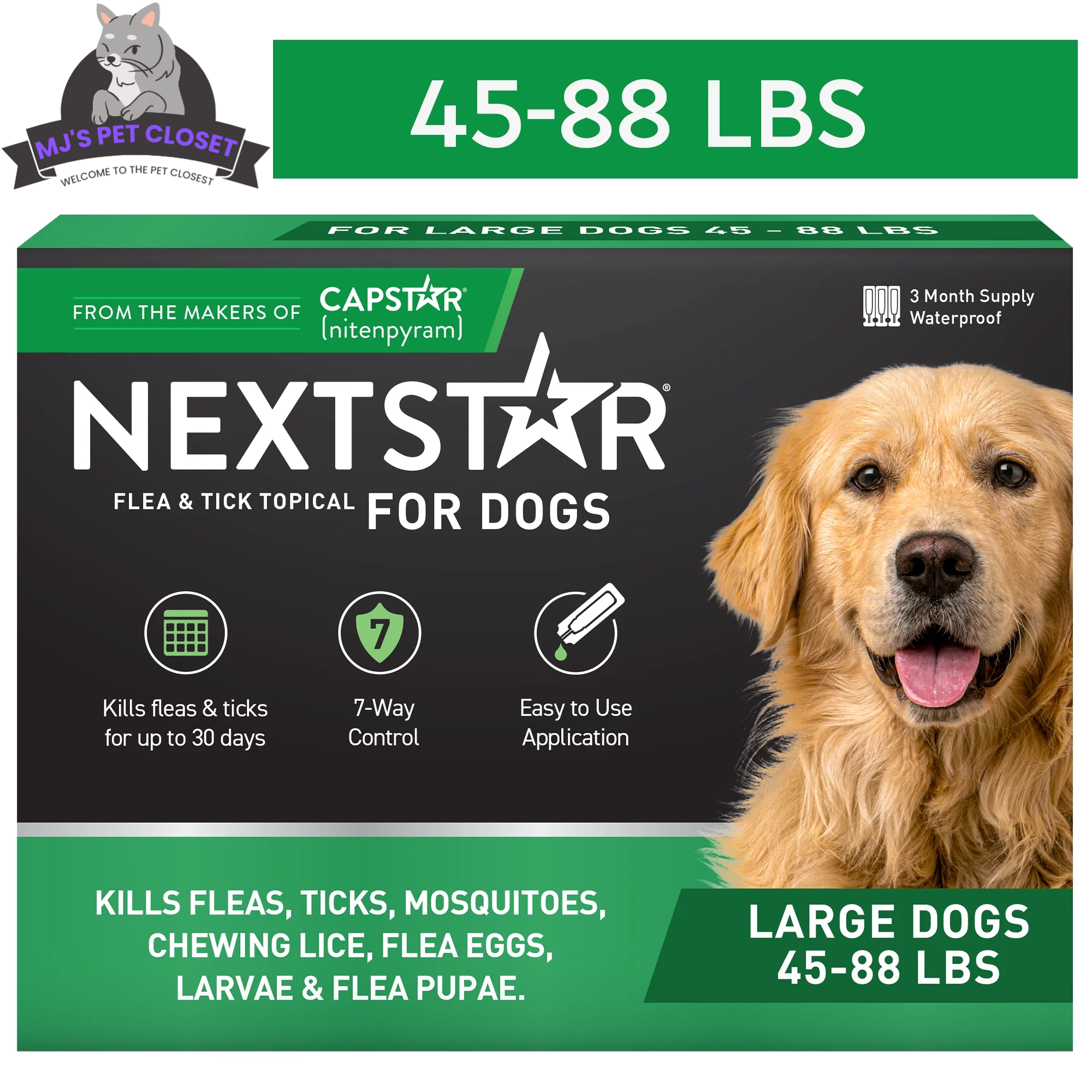 Protect Your Dog from Fleas & Ticks with NEXTSTAR: Fast-Acting 3-Month Supply for Dogs 45-88 Lbs - BIG FRENCHIES