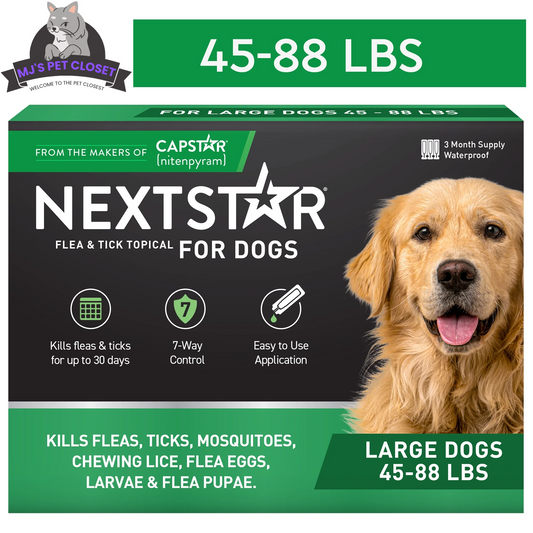 Protect Your Dog from Fleas & Ticks with NEXTSTAR: Fast-Acting 3-Month Supply for Dogs 45-88 Lbs - BIG FRENCHIES