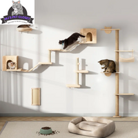 Elevate Your Cat's Playtime with the Darkiel 7-Piece Wall-Mounted Climbing Tower - BIG FRENCHIES
