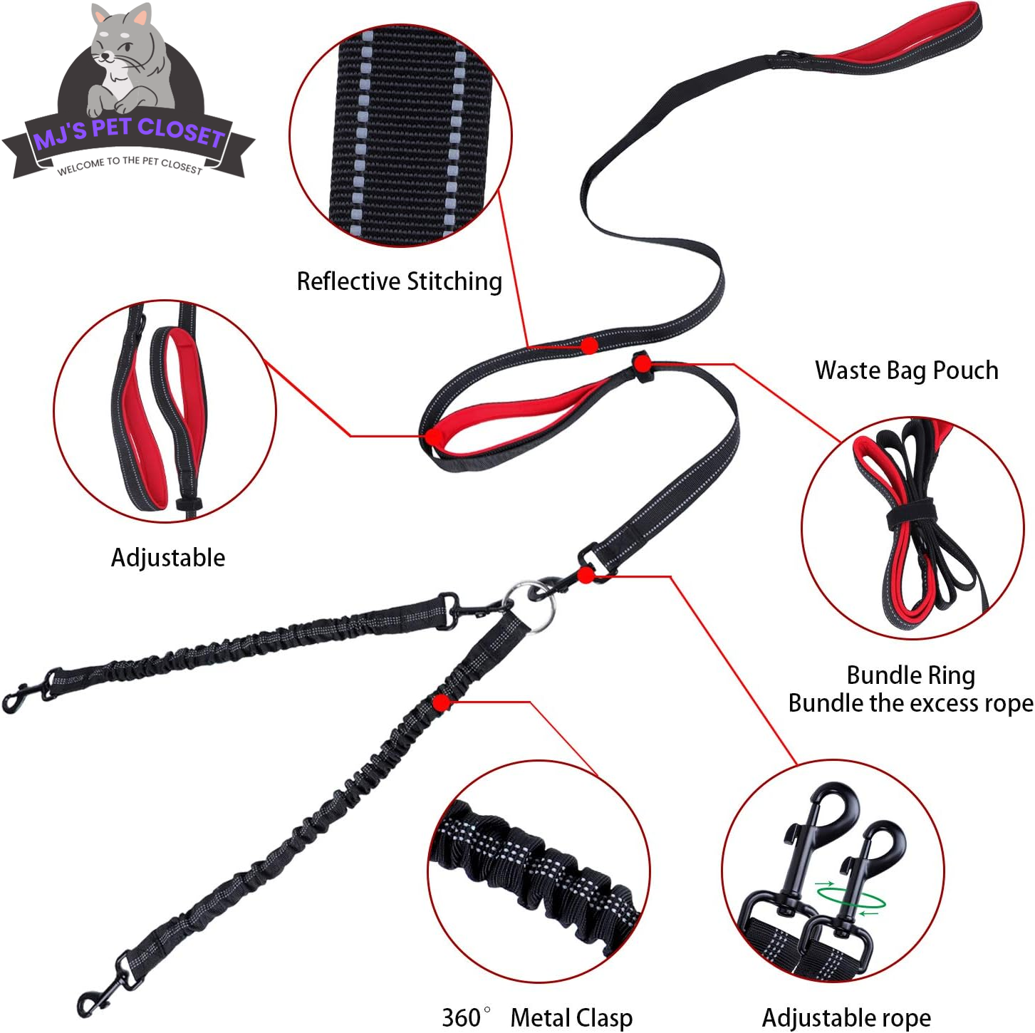 Walk Your Dogs in Style! 🐾✨ Check Out Our 360° Swivel Double Dog Leash - No Tangles, Maximum Comfort! Perfect for Two Pups Up to 200lbs! 🐶❤️ - BIG FRENCHIES