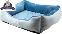 Upgrade your furry friend's comfort with our Medium Orthopedic Rectangle Bolster Pet Bed in Blue! 🐾💙 Perfect for restful naps and support! - BIG FRENCHIES