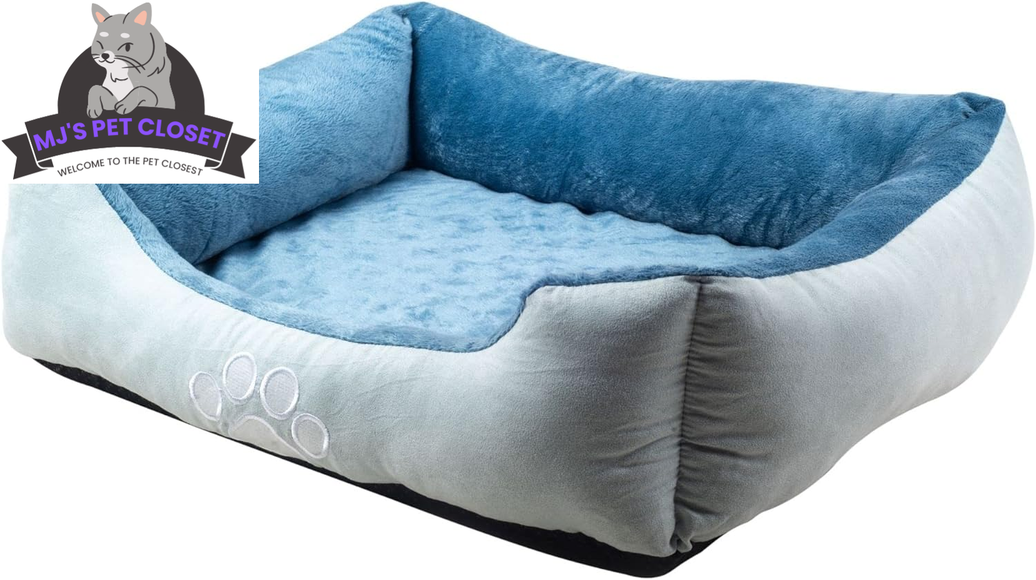 Upgrade your furry friend's comfort with our Medium Orthopedic Rectangle Bolster Pet Bed in Blue! 🐾💙 Perfect for restful naps and support! - BIG FRENCHIES