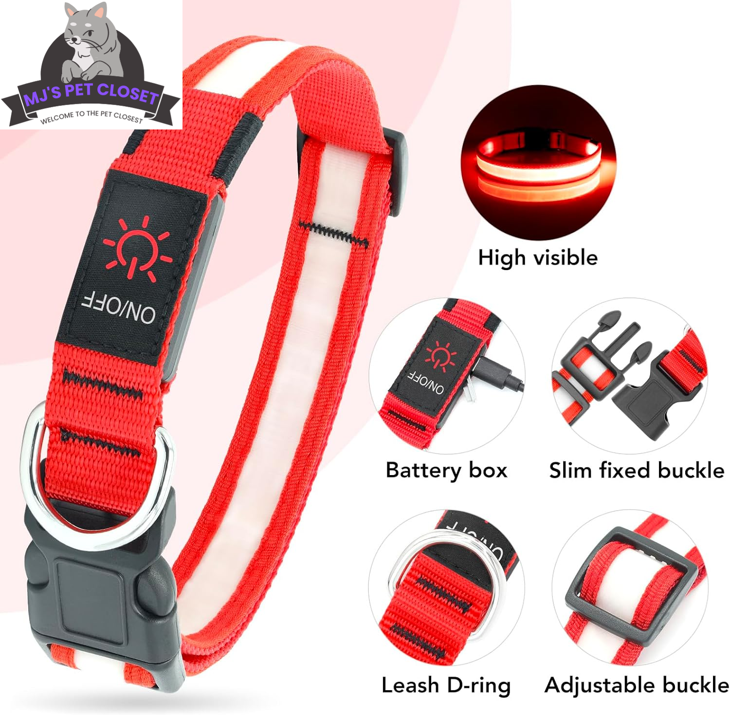 Brighten up your pup's night walks with our adjustable LED Dog Collar! 🌟 USB rechargeable & super safe! 🐾❤️ - BIG FRENCHIES