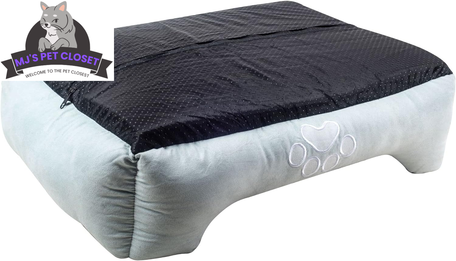 Upgrade your furry friend's comfort with our Medium Orthopedic Rectangle Bolster Pet Bed in Blue! 🐾💙 Perfect for restful naps and support! - BIG FRENCHIES