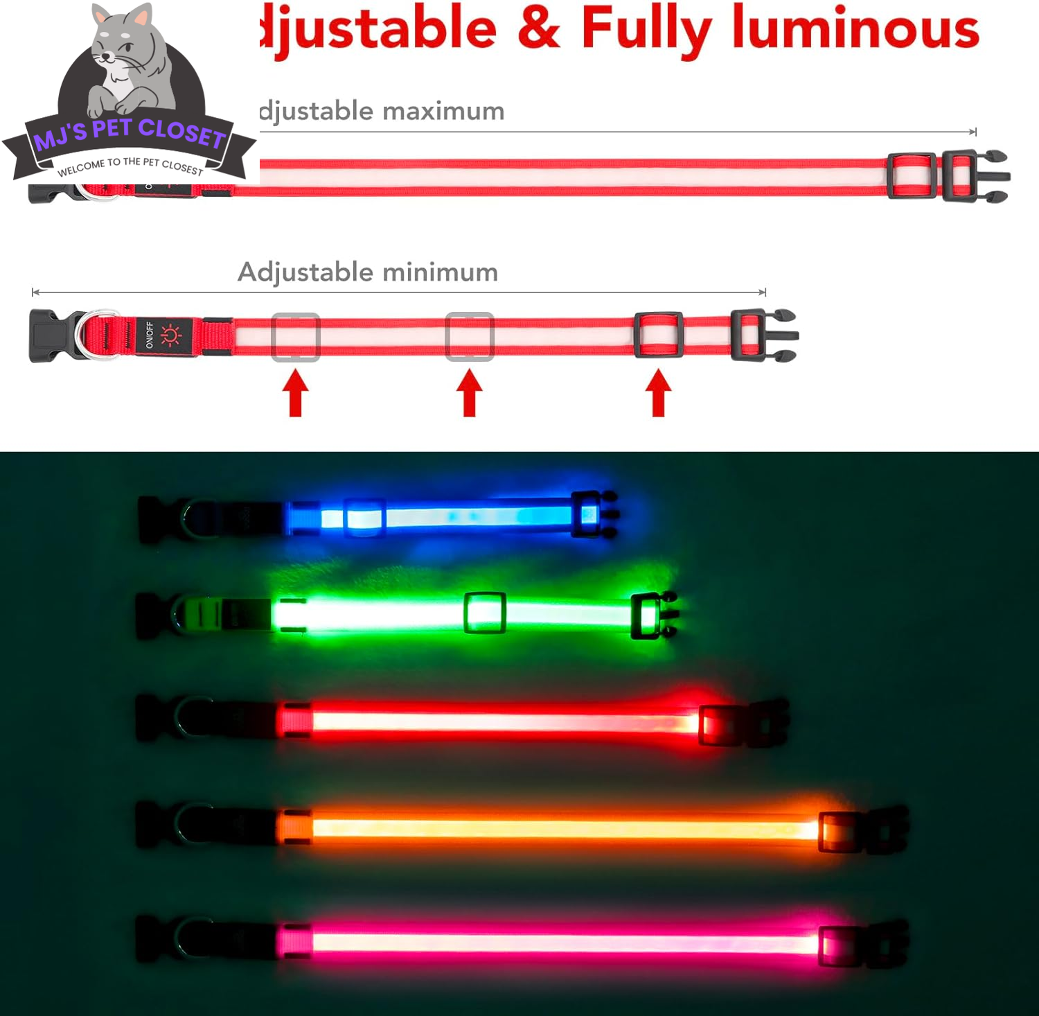 Brighten up your pup's night walks with our adjustable LED Dog Collar! 🌟 USB rechargeable & super safe! 🐾❤️ - BIG FRENCHIES