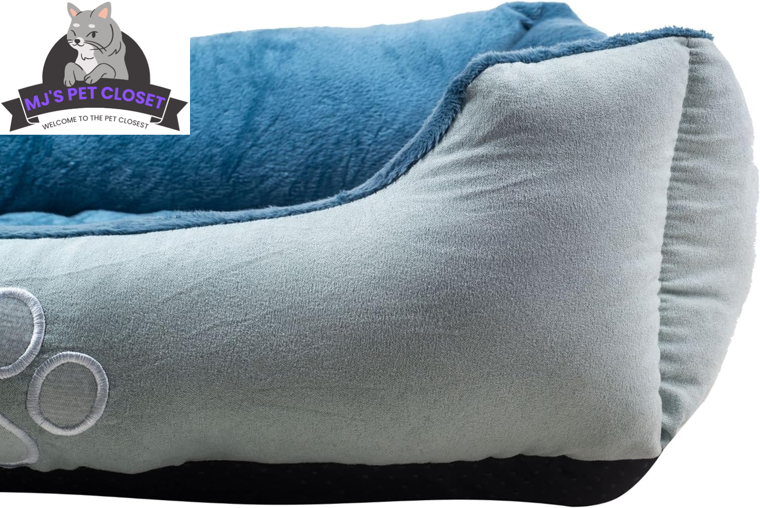 Upgrade your furry friend's comfort with our Medium Orthopedic Rectangle Bolster Pet Bed in Blue! 🐾💙 Perfect for restful naps and support! - BIG FRENCHIES