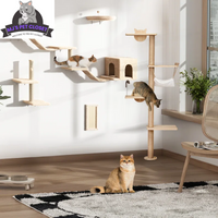 Elevate Your Cat's Playtime with the Darkiel 7-Piece Wall-Mounted Climbing Tower - BIG FRENCHIES