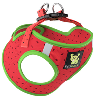 EcoBark Watermelon Step In Dog Harness - Rapid Fastener Reflective Soft Mesh Dog Vest Halter for XXXS to Small Dogs and Puppies - BIG FRENCHIES