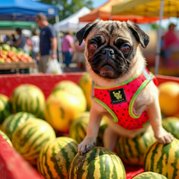 EcoBark Watermelon Step In Dog Harness - Rapid Fastener Reflective Soft Mesh Dog Vest Halter for XXXS to Small Dogs and Puppies - BIG FRENCHIES