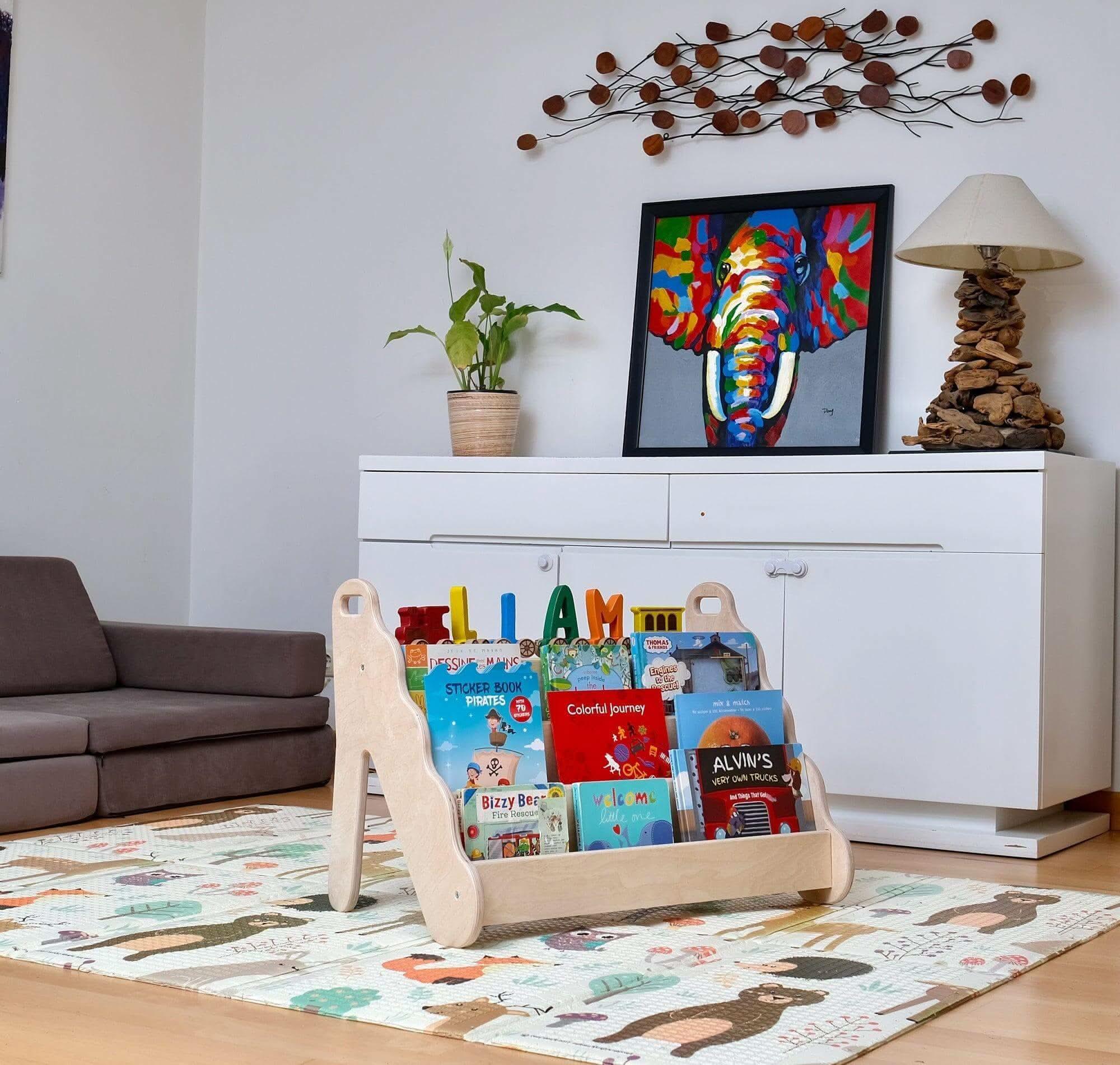 Curved Wooden Bookshelf in Multiple Sizes – Elegant Wave Design - BIG FRENCHIES