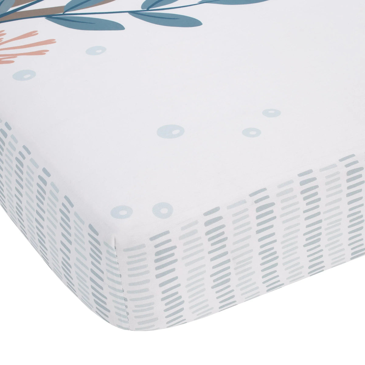 Explore Dream Discover Light Blue, Navy, and White Octopus 100% Cotton Nursery Photo Op Fitted Crib Sheet - BIG FRENCHIES