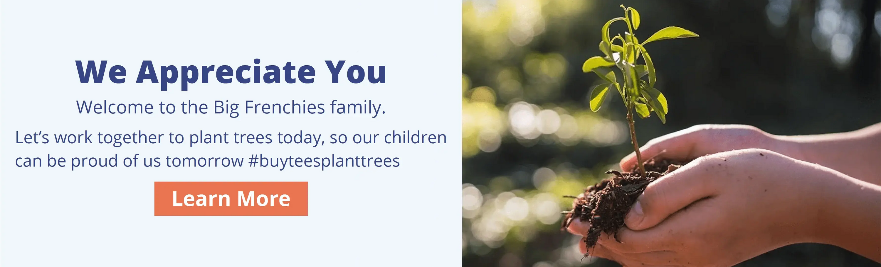 We appreciate you - a thank you message from the Big Frenchies family