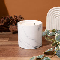 Natural Peppermint White Marble Candle 17oz