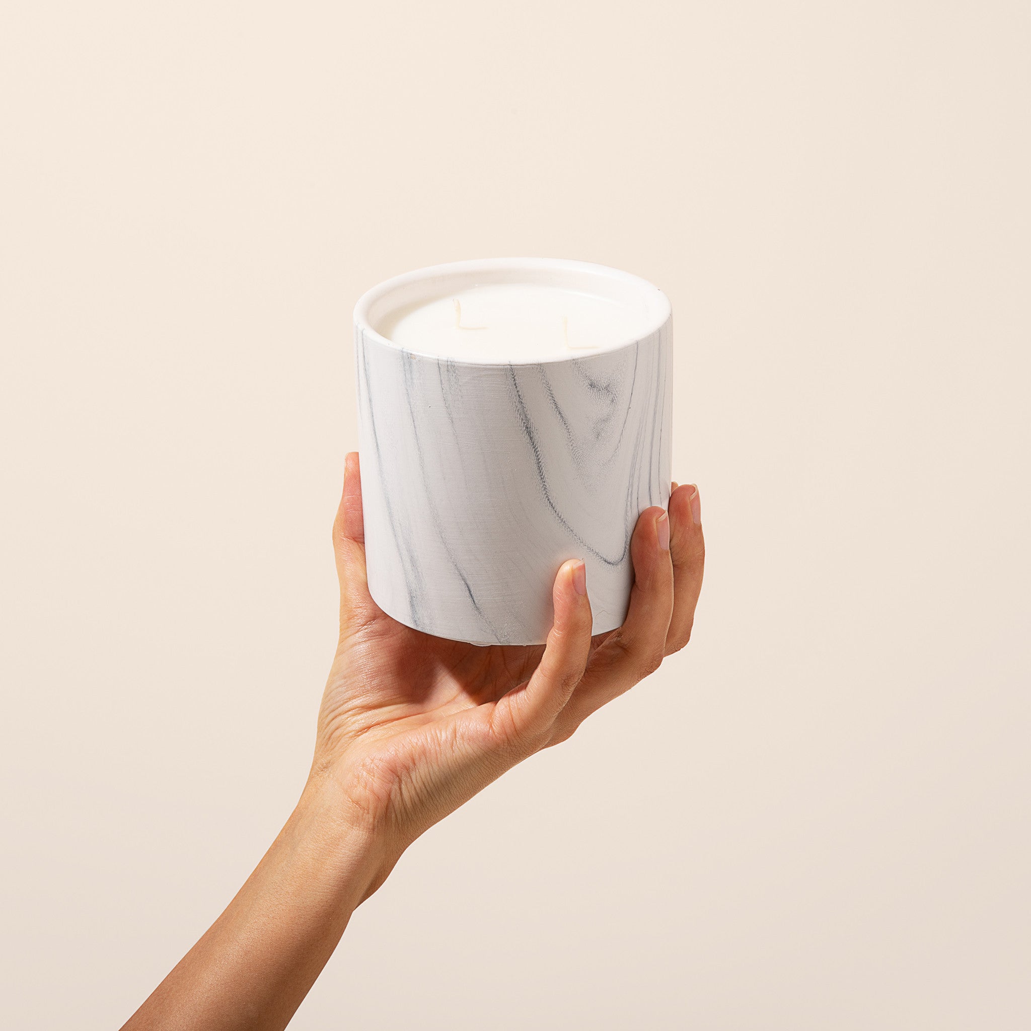 Natural Peppermint White Marble Candle 17oz