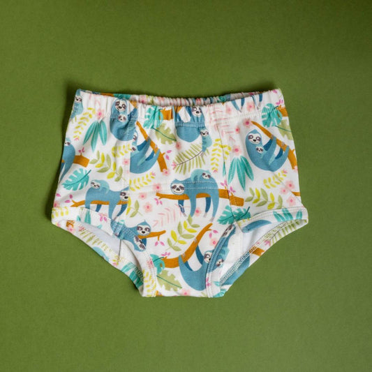 Organic Potty Training Underpants: Playful Family of Sloths - BIG FRENCHIES