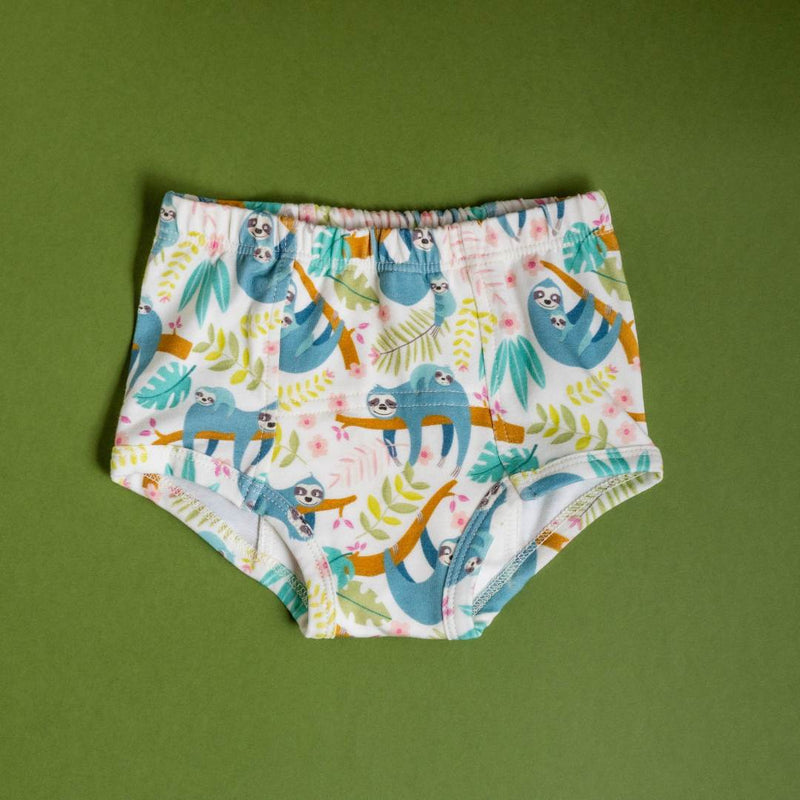 Organic Potty Training Underpants: Playful Family of Sloths - BIG FRENCHIES