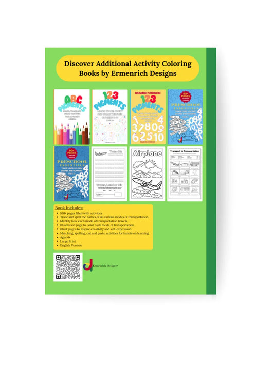 Transport To Transportation: Learn, Trace and Color Modes of Transportation Activity Coloring Book - BIG FRENCHIES