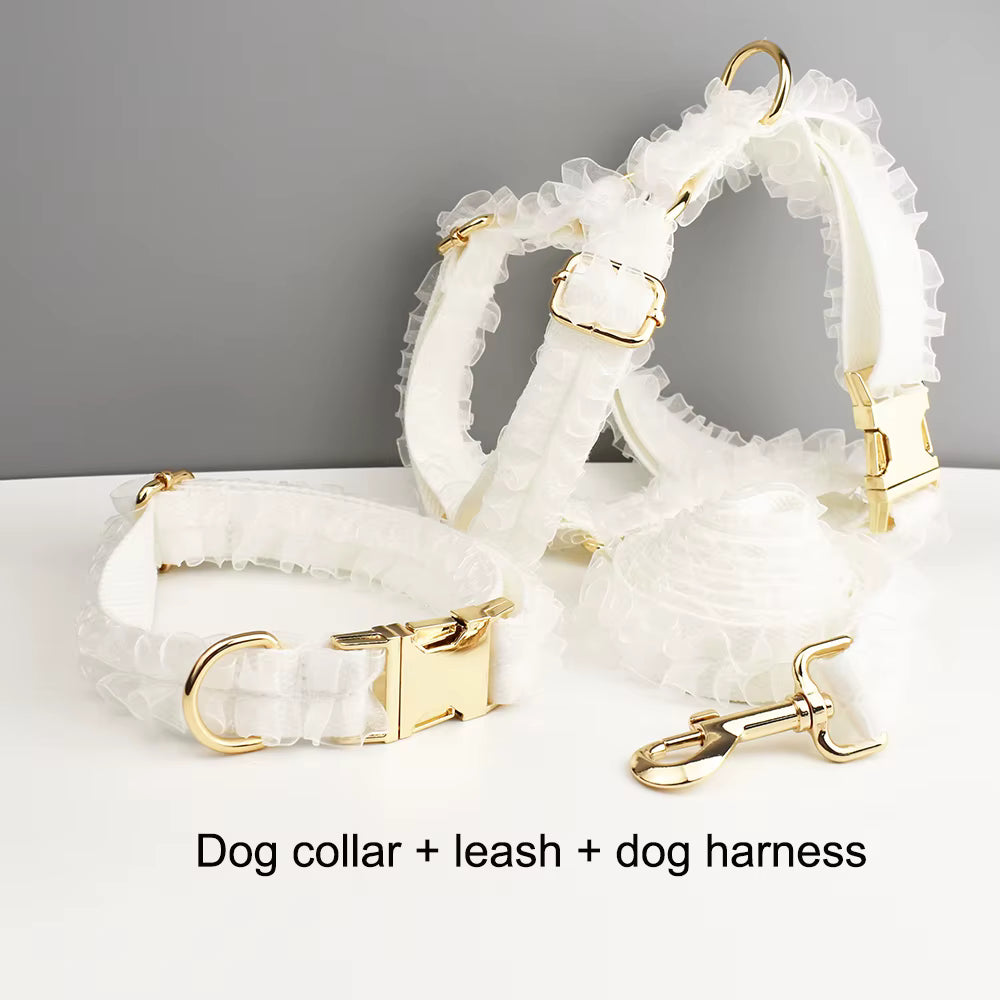 Personalized Wedding White Lace Classic Set