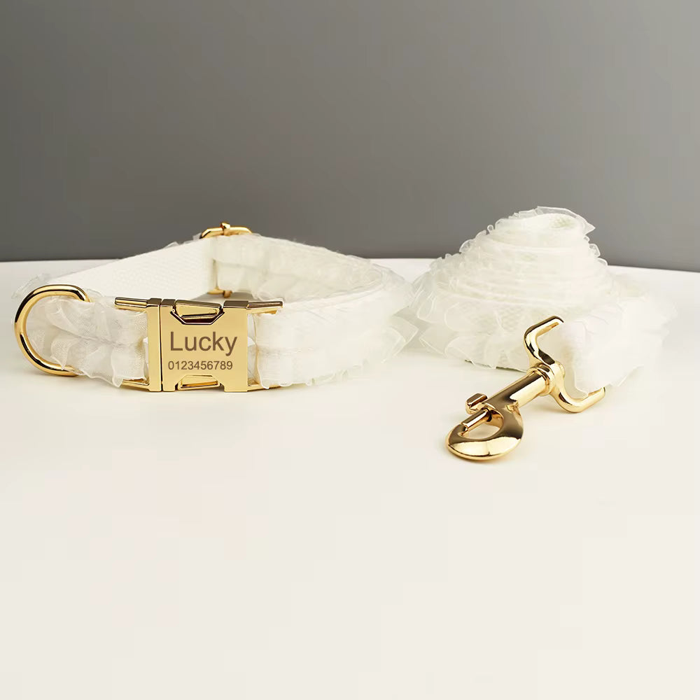 Personalized Wedding White Lace Classic Set