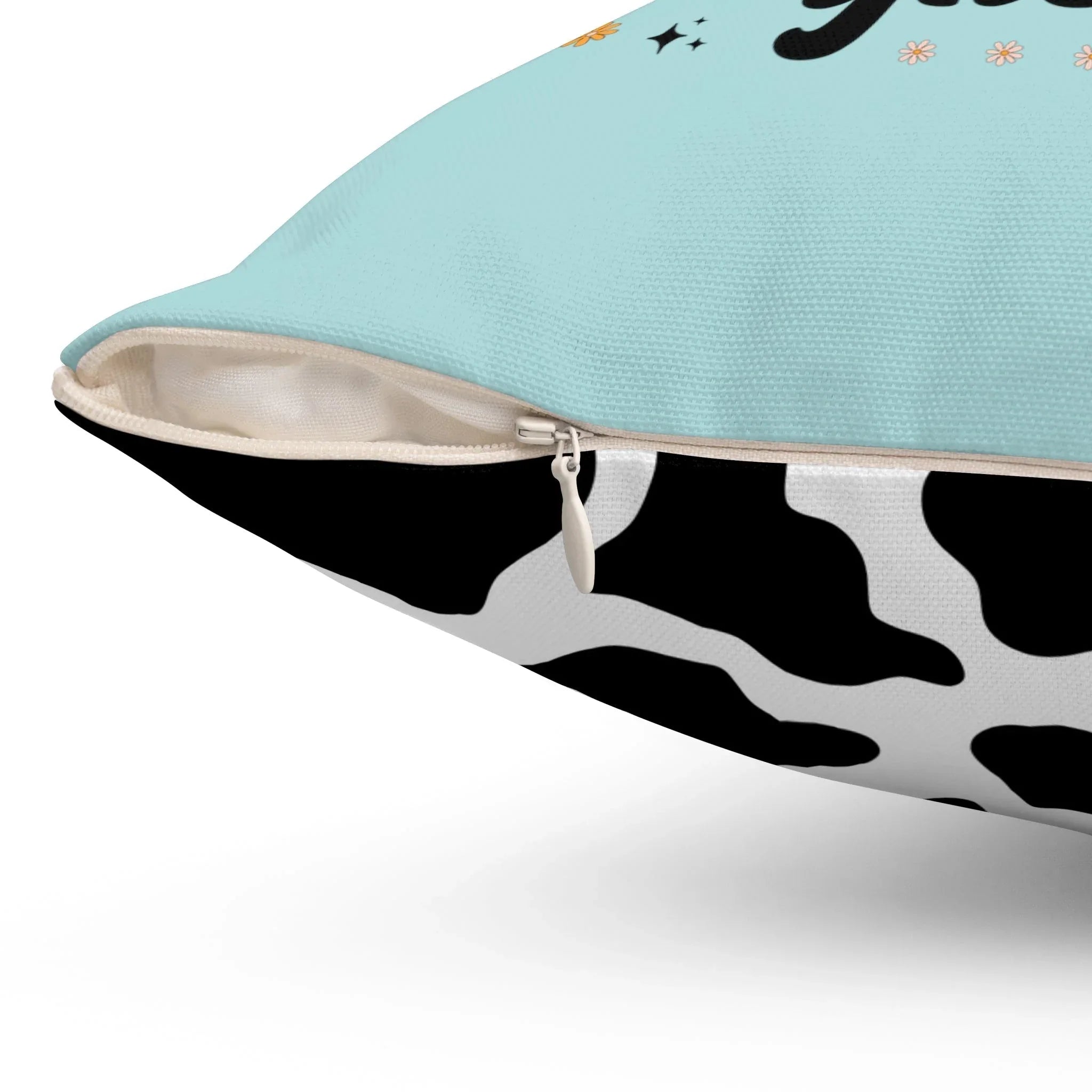 Western Halloween Pillow with Groovy Ghost Cowboy and Cow Print: Feeling Ghostly - BIG FRENCHIES