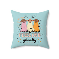 Western Halloween Pillow with Groovy Ghost Cowboy and Cow Print: Feeling Ghostly - BIG FRENCHIES