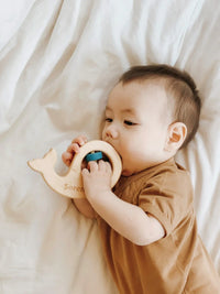 Whale Wooden Baby Rattle - BIG FRENCHIES