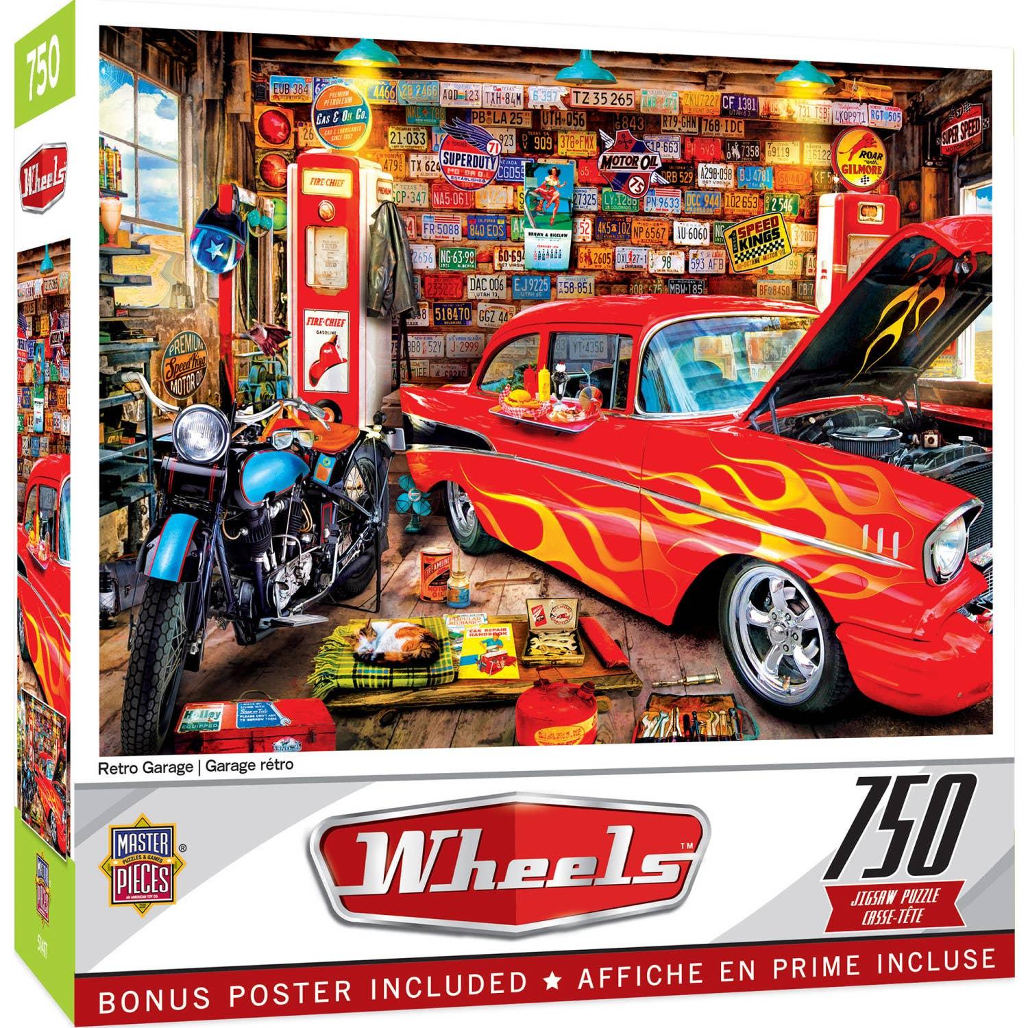 Wheels - Retro Garage 750 Piece Puzzle by Masterpieces Puzzles - BIG FRENCHIES