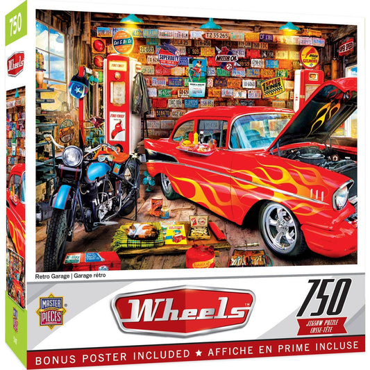 Wheels - Retro Garage 750 Piece Puzzle by Masterpieces Puzzles - BIG FRENCHIES