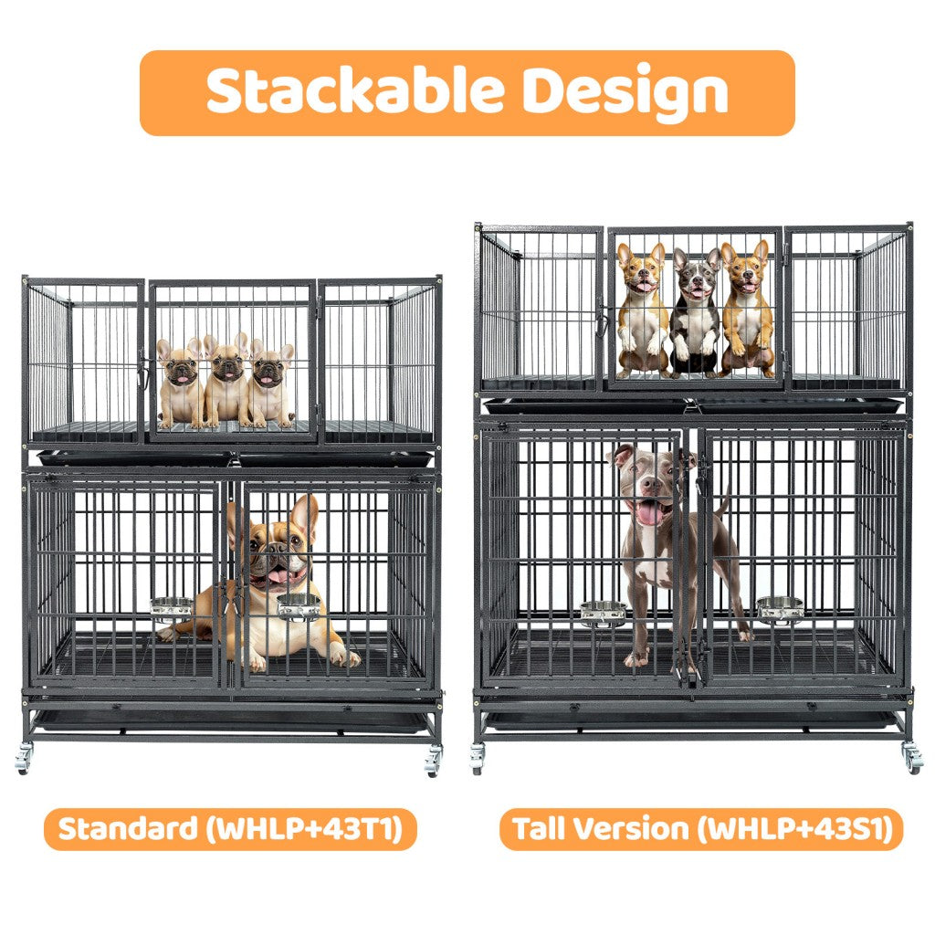 42" Stackable Dog Crate 43S+WHLP02