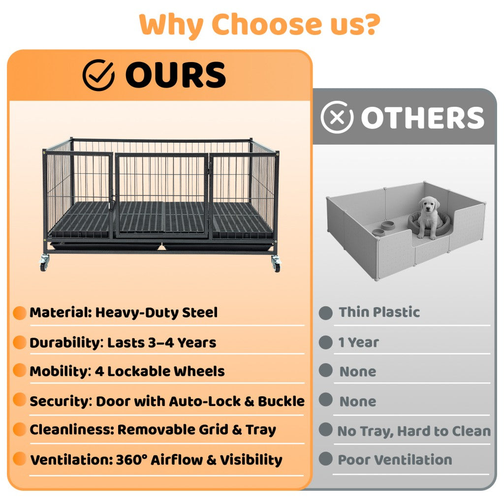 42" Stackable Dog Crate 43S+WHLP02