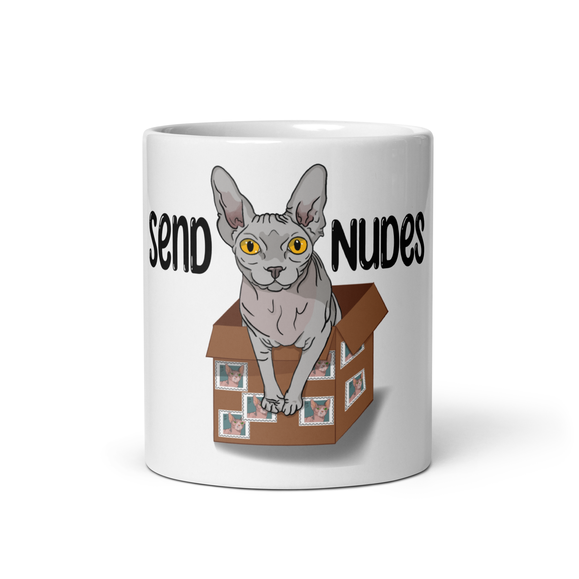 "SEND NUDES" SPHYNX COFFEE MUG