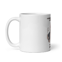 "WOMAN CAN'T SURVIVE ON COFFEE ALONE" COFFEE MUG