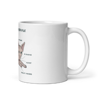 "ANATOMY OF A SPHYNX CAT" COFFEE MUG