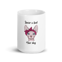"NEVER A BAD HAIR DAY" SPHYNX COFFEE MUG