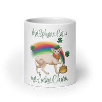 "MY SPHYNX IS MY LUCKY CHARM" COFFEE MUG