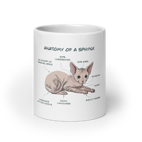 "ANATOMY OF A SPHYNX CAT" COFFEE MUG