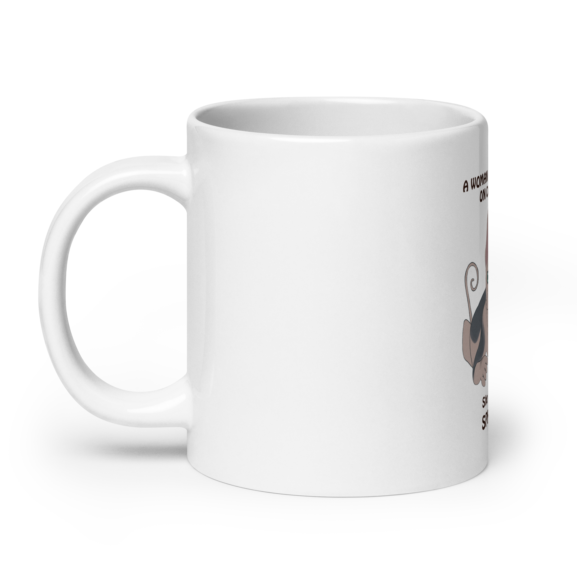 "WOMAN CAN'T SURVIVE ON COFFEE ALONE" COFFEE MUG